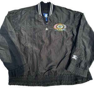 Vintage 90s Green Bay Packers Super Bowl XXXI Starter Windbreaker Jacket Size L
